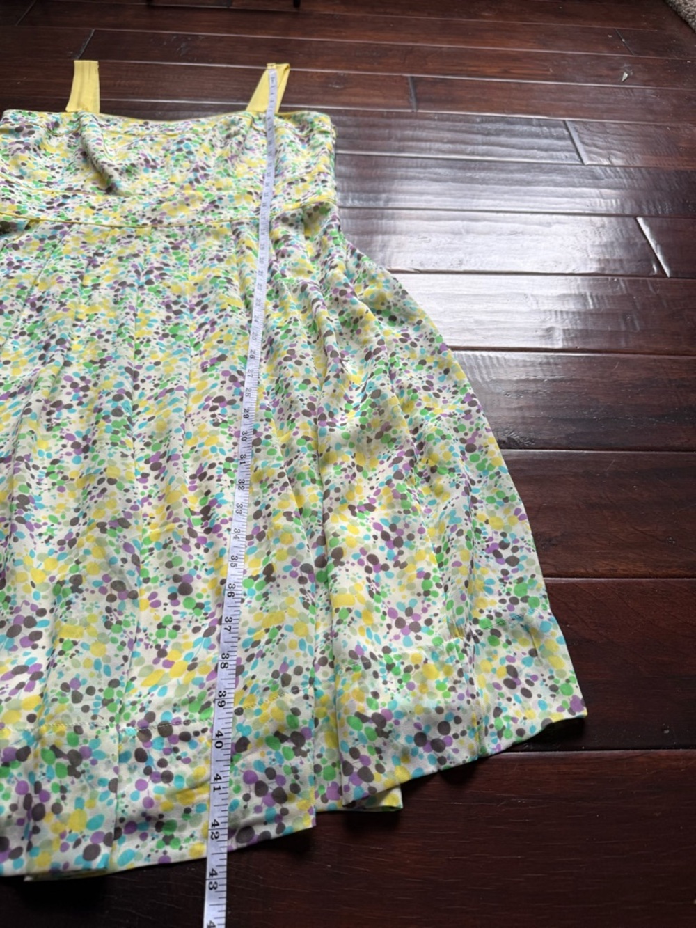 Monsoon Floral Fit & Flare Dress Yellow Straps Retro Summer Dress - Picture 6 of 7